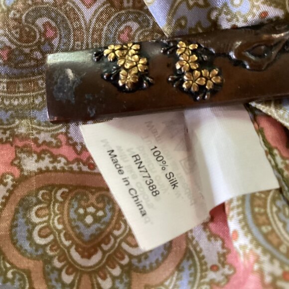 J.Crew 100% Silk Tunic Top Blouse Paisley Print Size M Tie Neckline - Picture 5 of 13